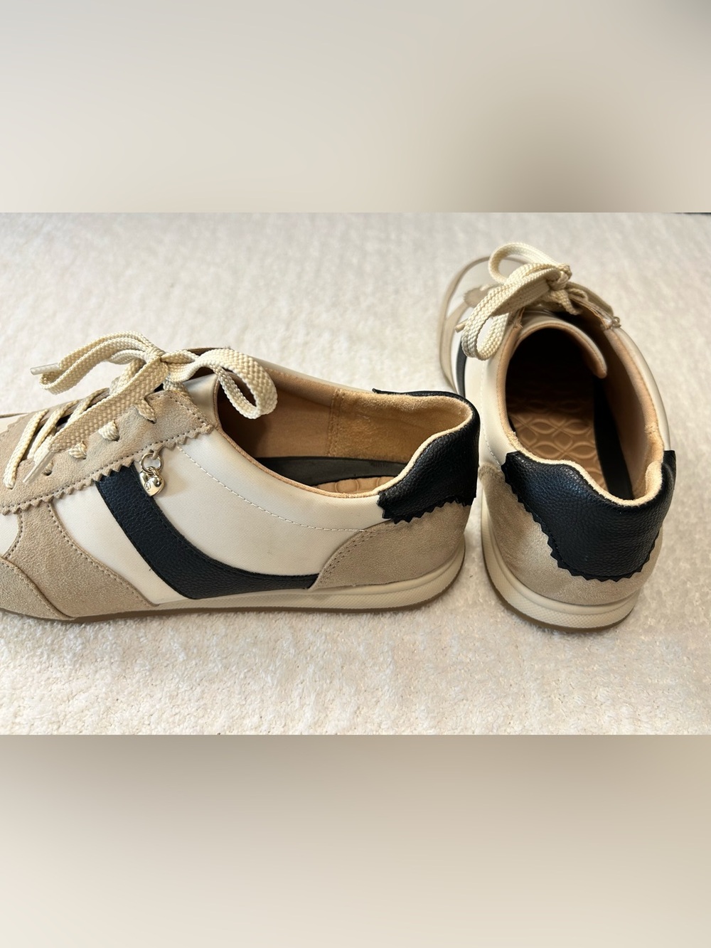 LifeStride Fearless BZees FreeFoam Sneakers Beige Black 9W New Unworn - Picture 7 of 9